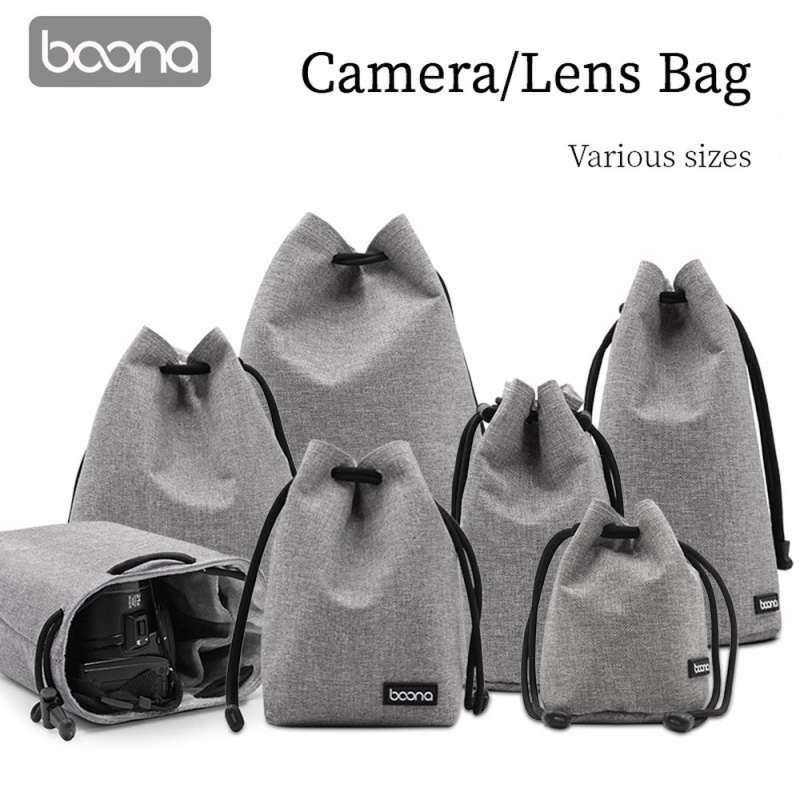 相機包BOONA 相機包背包鏡頭包拉繩袋抓絨防水相機包保護單反尼康佳能索尼賓得
