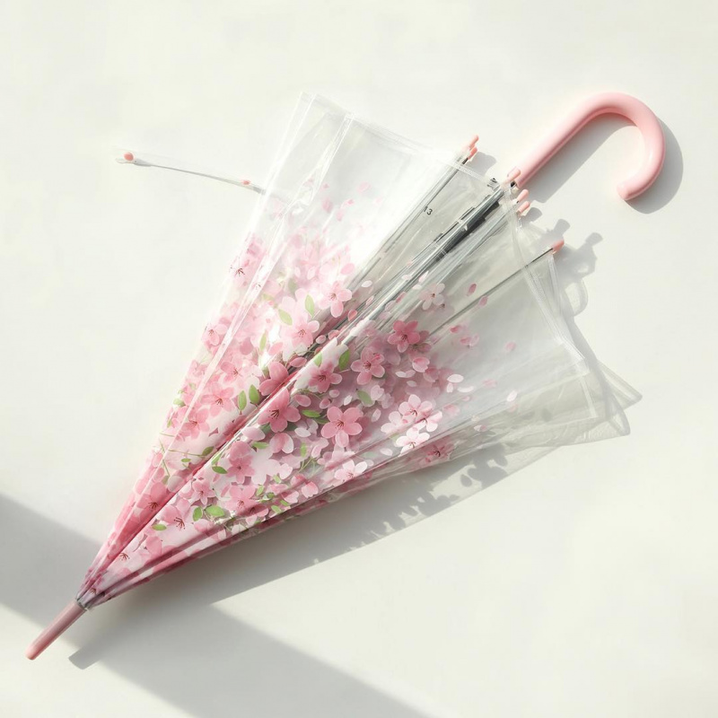DAISO Cherry Blossom Umbrella 透明櫻花雨傘 24 Buy 24小時網上購物