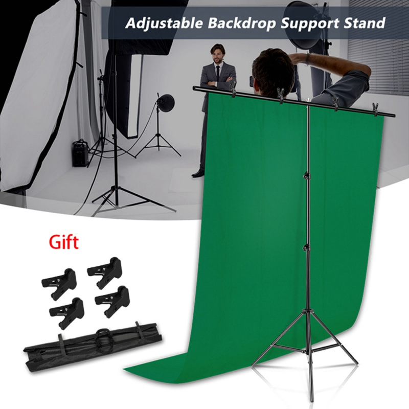 攝影道具SH T 型背景支架套件，帶背景布視頻色度鍵綠色屏幕框架支架，用於攝影攝影棚道具
