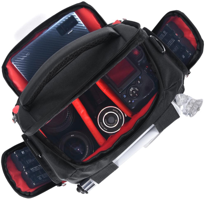 相機包fosoto 專業數碼單反相機包防水數碼相機單肩包攝像機套適用於索尼鏡頭佳能尼康包