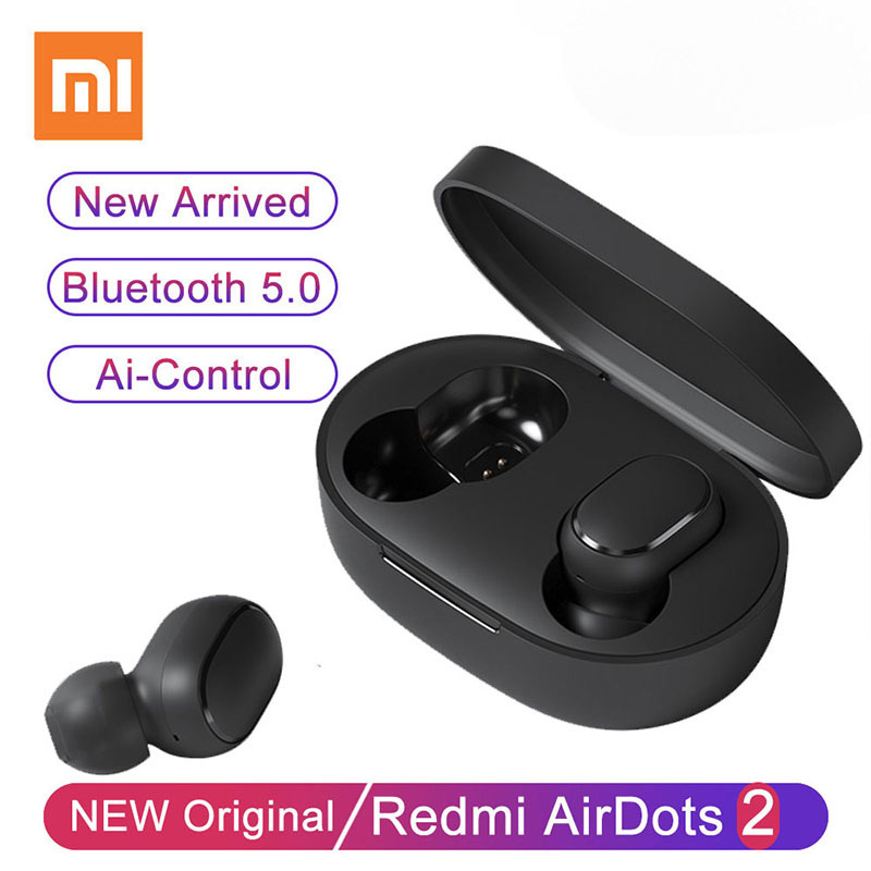 掛耳耳機全新小米 Redmi Airdots 2 TWS 无线耳机蓝牙耳机 Fone 带麦克风原装 Redmi Airdots 2 无线耳机