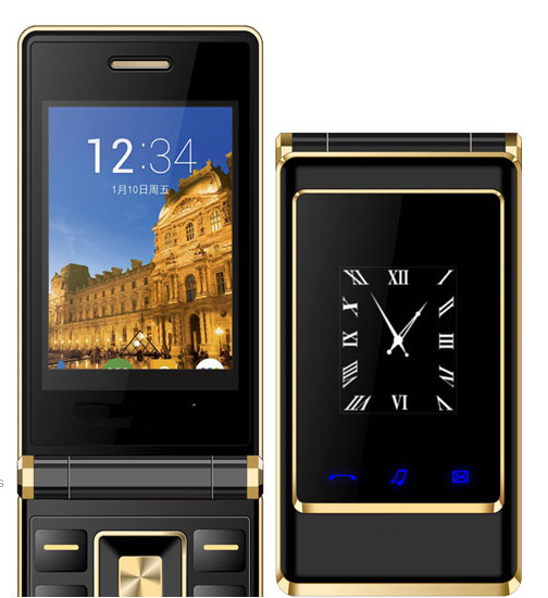 老人手機Original Flip Cellphone A15 3.0 inch Dual Screen Dual SIM Touch Screen With MP3 MP4 FM Vibrate Loud Mobile Phone For Old People
