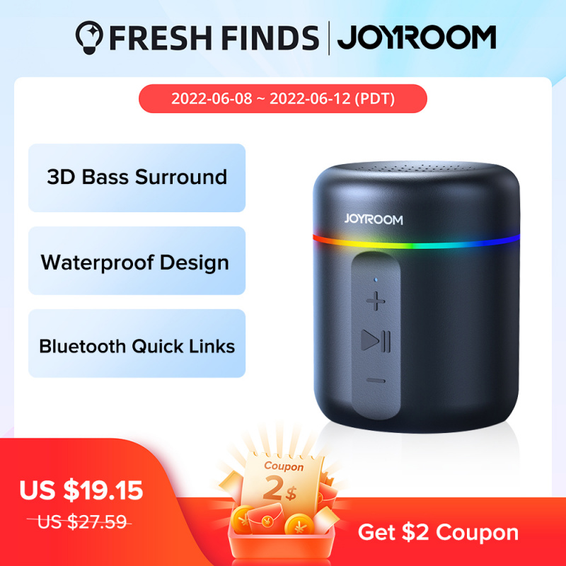 藍牙音箱Joyroom Waterproof Mini Portable Bluetooth Speaker IPX7 Water Resistance Home Outdoor Small Stereo Wireless