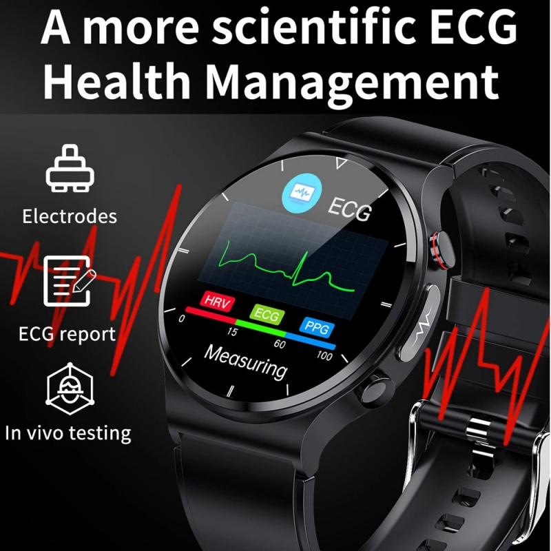 健康手錶LIGE 2022 ECG+PPG Smart Watch Men Heart Rate Blood Pressure Watch Health Fitness Tracker IP68 Waterproof Smartwatch For Xiaomi