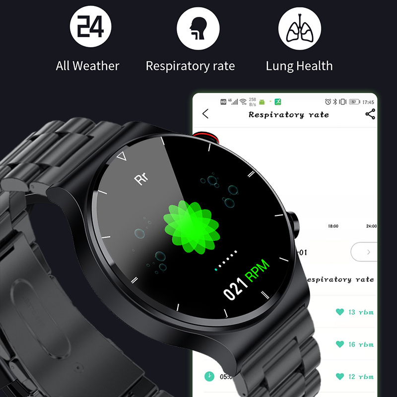 健康手錶智能手錶心電圖 + PPG 溫度計健康智能手錶健身血壓心率追踪器運動手錶男士智能手機