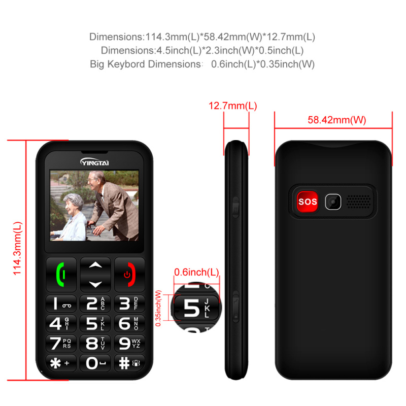 老人收音機YINGTAI T11 Senior Mobile Phone Big Russian Keyboard High Quality Push-button Telephone Best For Old Man FM Torch Elder Cel