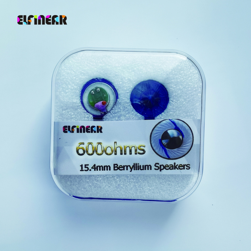 掛耳耳機ELFINEAR 1 对 2pcs 水晶蓝 600ohm 铍球耳机扬声器驱动单元，用于发烧友