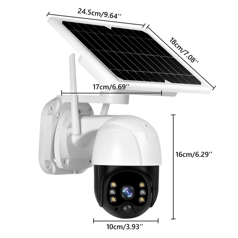 相機電池HD 4G SIM Card WiFi PTZ Outdoor Solar Camera PIR Human Detection Audio Wireless Color Night Vision CCTV