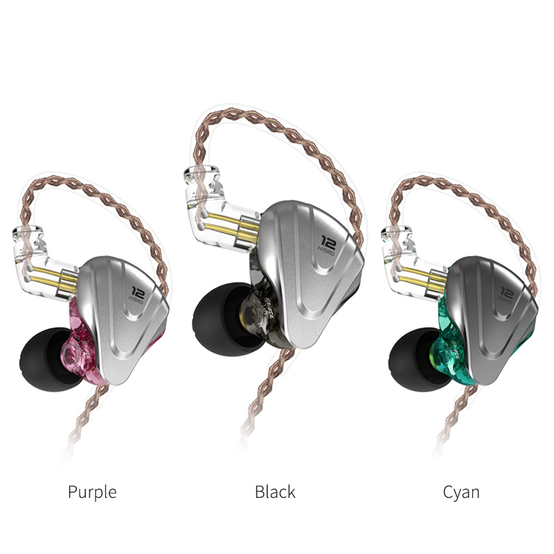 腦後耳機KZ ZSX 终结者金属入耳式耳机 12 单元混合 5BA+1DD HIFI 低音耳塞耳机降噪耳机监听