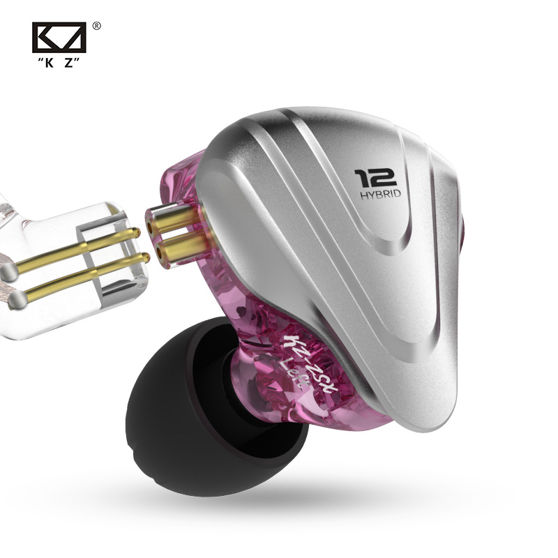 腦後耳機KZ ZSX 终结者金属入耳式耳机 12 单元混合 5BA+1DD HIFI 低音耳塞耳机降噪耳机监听
