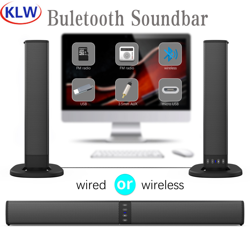 家庭影院20W Wireless Column Soundbar Bluetooth Speaker Powerful 3D Music Sound bar Home Theater Aux 3.5mm rca TF card For TV PC BS36