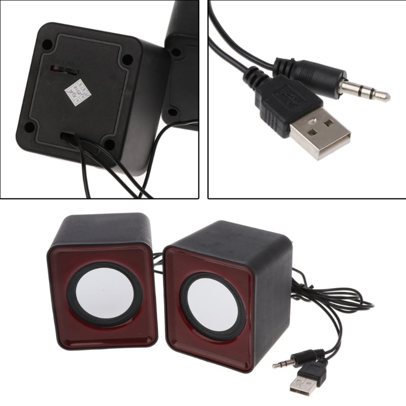 有綫音箱有线迷你音箱 USB 2.0 适用于笔记本电脑 MP3 多媒体音箱 随机颜色