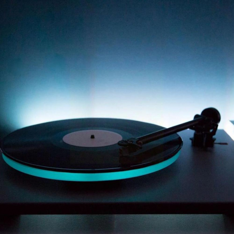 唱片機1 套标准 60 80 毫米 Vinylglow 唱片播放器转盘装饰唱片 LED 播放器 Rgb24 X7u8
