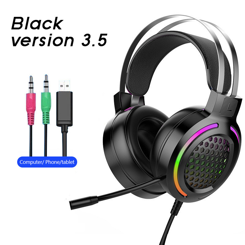有綫耳機BENTOBEN 有线游戏耳机 7.1 环绕声立体声耳机 USB 麦克风呼吸 RGB 灯适用于 PC 游戏玩家耳机