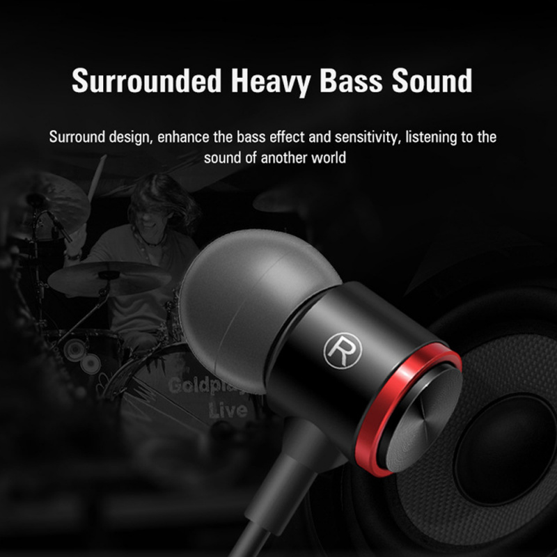 低音炮Duszake S320 Stereo Bass Headphone In-Ear 3.5MM Wired Earphones Metal HIFI Earpiece with MIC for Xiaomi Sams