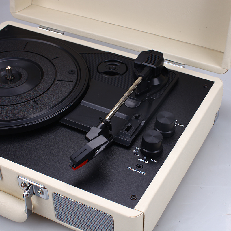 唱片機便携式老式乙烯基唱片播放器 33 45 78 RPM 经典留声机留声机转盘播放器音乐播放器内置扬声器
