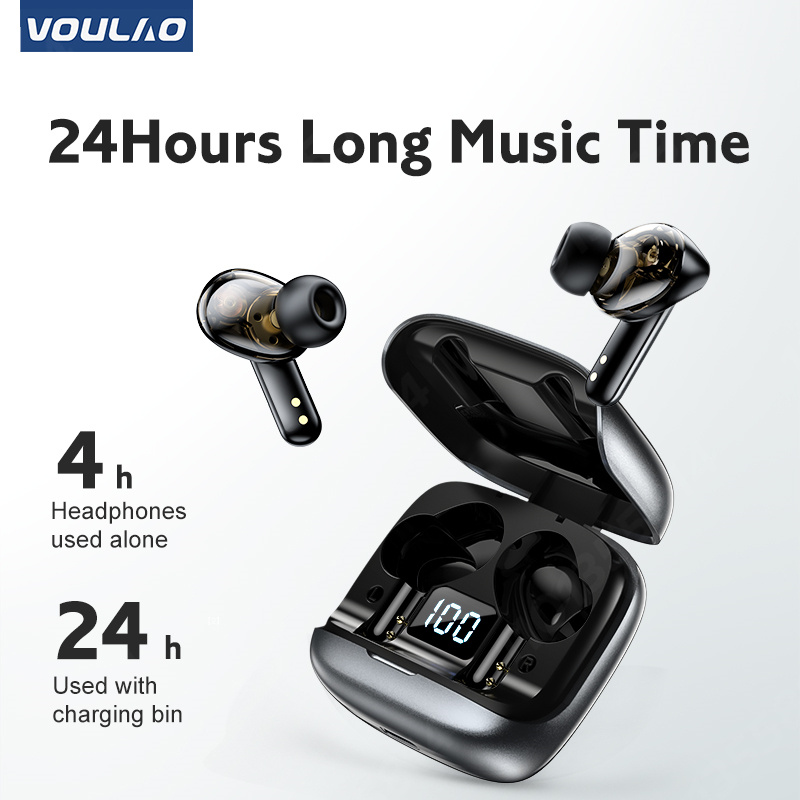 掛耳耳機VOULAO TWS 蓝牙 5.1 耳机运动无线耳机带麦克风防水游戏耳机降噪无延迟耳塞