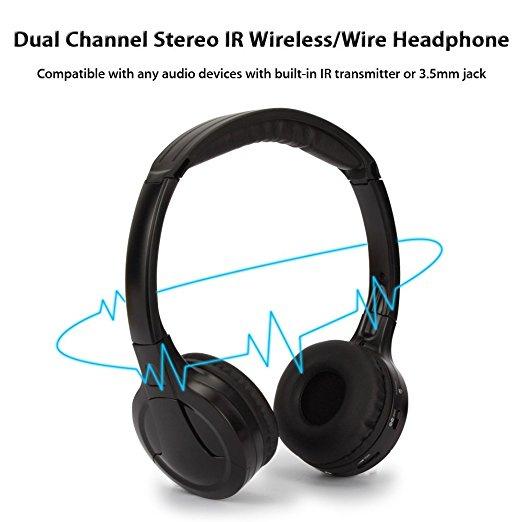 車載免提耳機IR Infrared Wireless headphone Stereo Foldable Car Headset Earphone Indoor Outdoor Music Headphones TV headphone