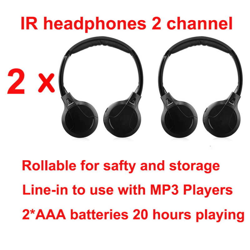 車載免提耳機IR Infrared Wireless headphone Stereo Foldable Car Headset Earphone Indoor Outdoor Music Headphones TV headphone