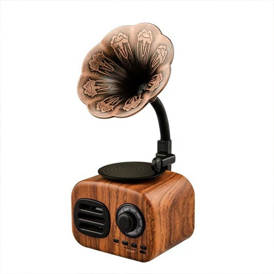 木製音箱复古木质便携迷你蓝牙音箱无线扩音器户外TF FM