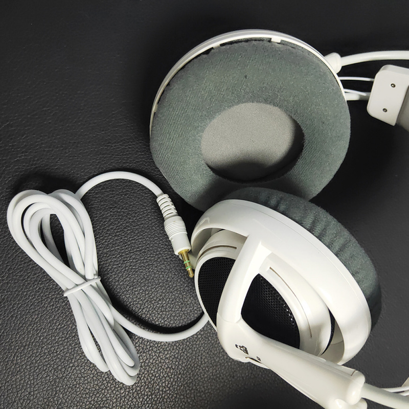 領夾耳機经典 V1 耳机有线 3.5 毫米连接器天鹅绒耳垫皮革头带耳机，带单独的领夹式麦克风，适用于 PC