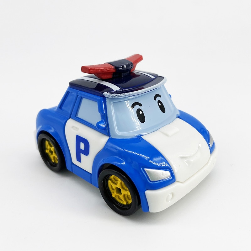 玩具車CE 认证 Robocar 儿童动漫玩具韩国机器人 Poli Roy Haley 动漫金属可动人偶卡通玩具车儿童礼物