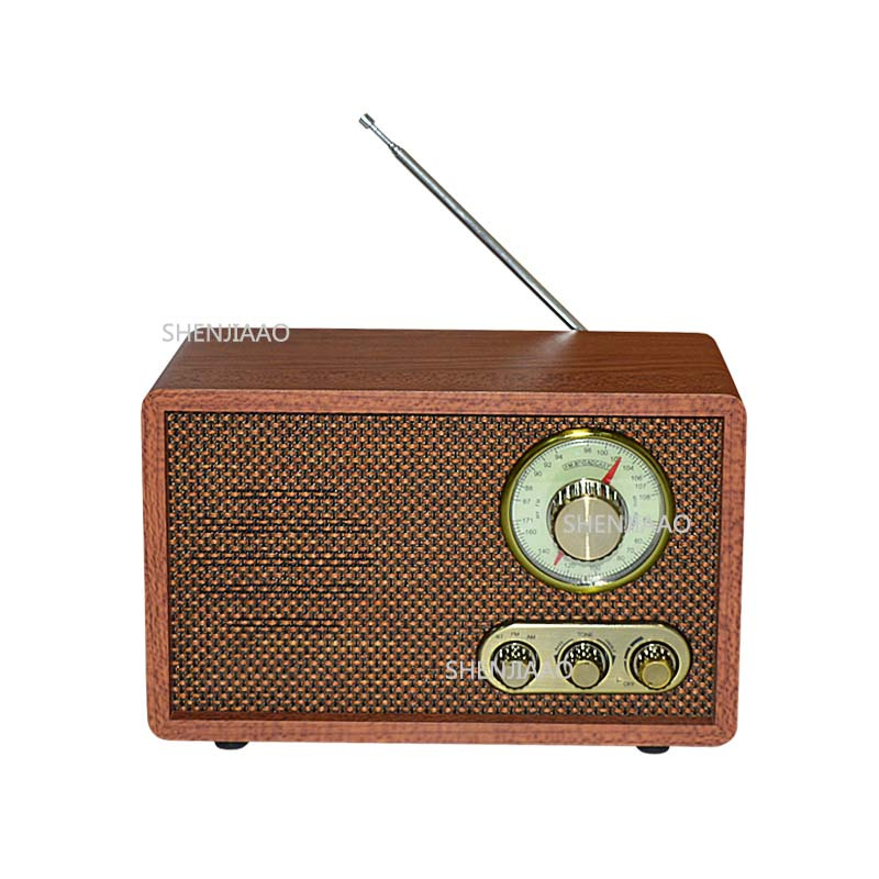 木製音箱復古台式收音機調頻 調幅藍牙收音機兩個雙頻仿古木質老式半導體家用音箱