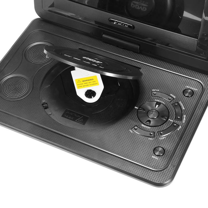 影碟機13.9 英寸便携式家用车载 DVD 播放器 VCD CD 电视播放器 USB 收音机适配器支持 TV FM USB 游戏-美国插头