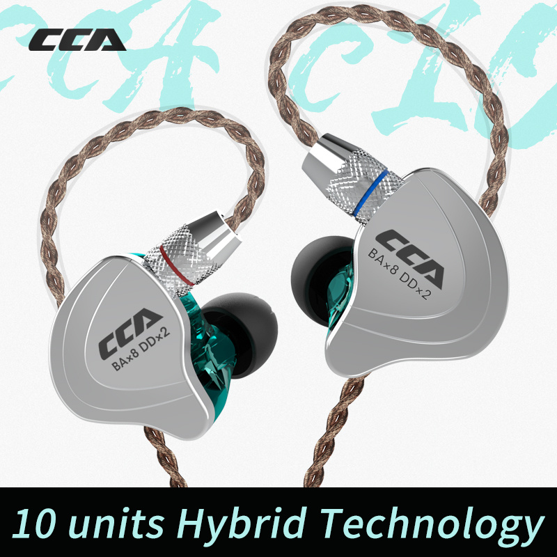 掛耳耳機CCA C10 4BA+1DD 混合入耳式耳機高保真跑步運動耳機10個驅動單元DJ耳機降噪