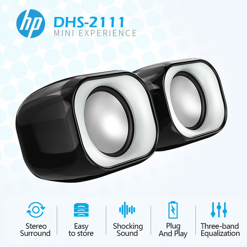 筆記本音箱HP DHS2111多媒體音箱迷你USB立體聲環繞立體聲三頻均衡適用筆記本電腦台式電視手機