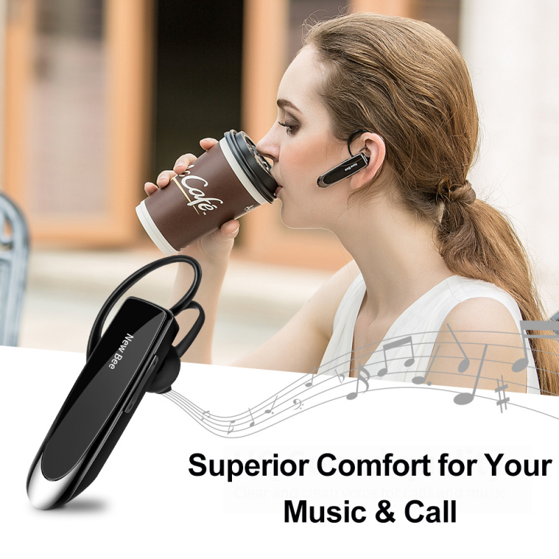 腦後耳機New Bee Bluetooth 5.0 Wireless Headphones Headset Earbuds Earphones with Mic 24Hrs Mini Handsfree Earpiece for iPhone xiaomi
