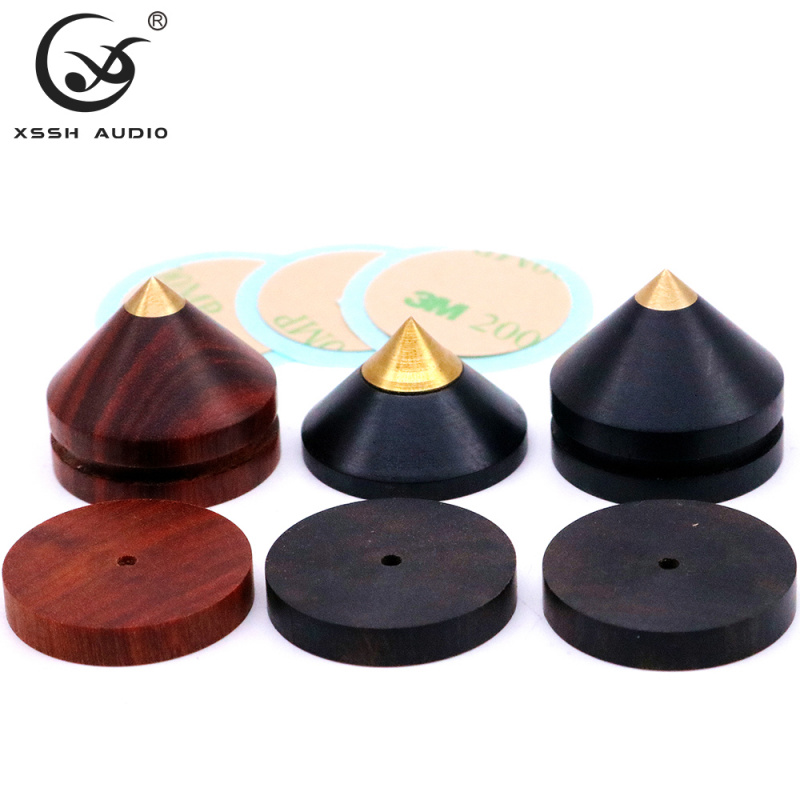 木製音箱Wood Speaker Isolation Feet XSSH Audio YIVO HiFi Shock Absorber Brass Cone CD Amplifier Speaker Spike Feet Stand Spikes