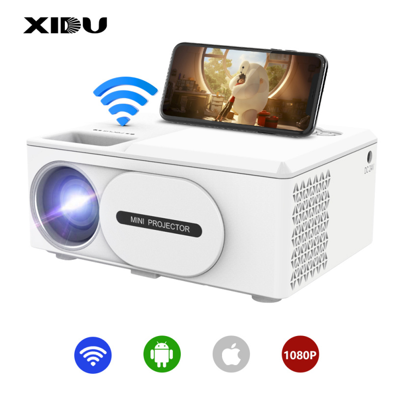 家庭影院XIDU Full HD Mini Projector Support 1080P Wifi  Miroring  For Smartphone iPhone 5000 Lux Projector for Home Theater Beamer