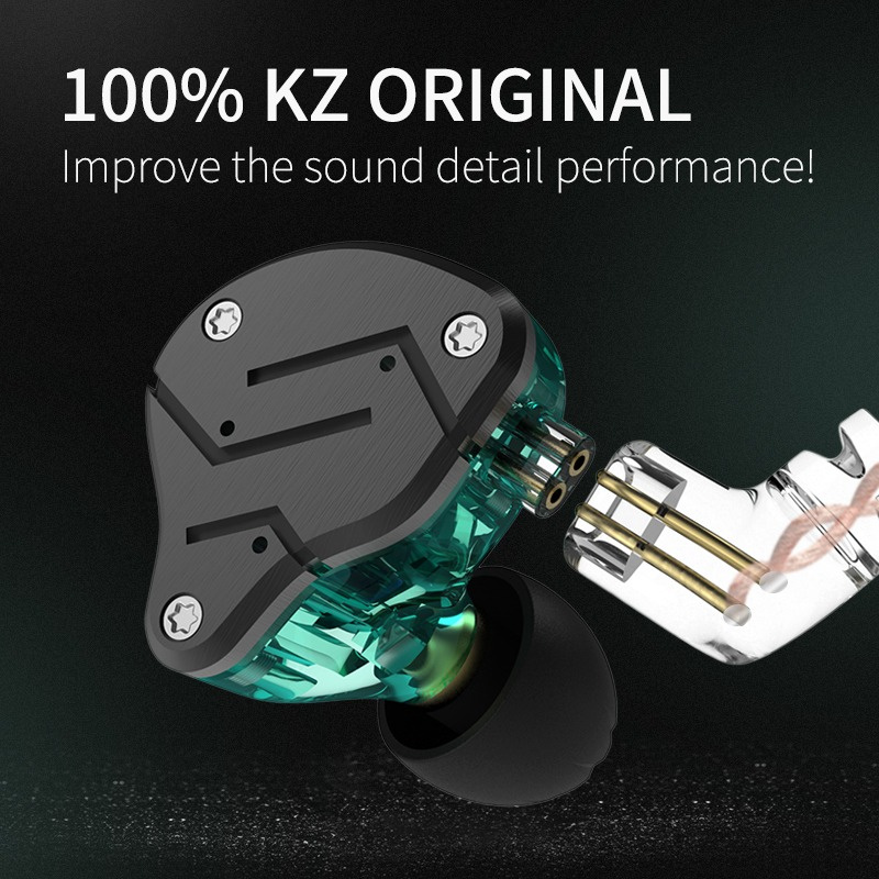 耳機KZ ZSN 耳機 1DD+1BA 混合入耳式監聽降噪高保真音樂耳塞運動立體聲低音耳機帶麥克風