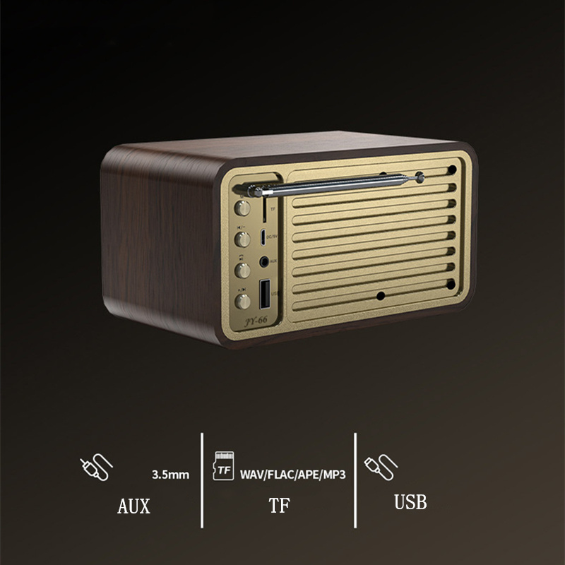 木製音箱2022.Wooden 藍牙音箱復古經典音箱 HIFI 立體聲環繞超低音低音炮 AUX FM 收音機音響系統