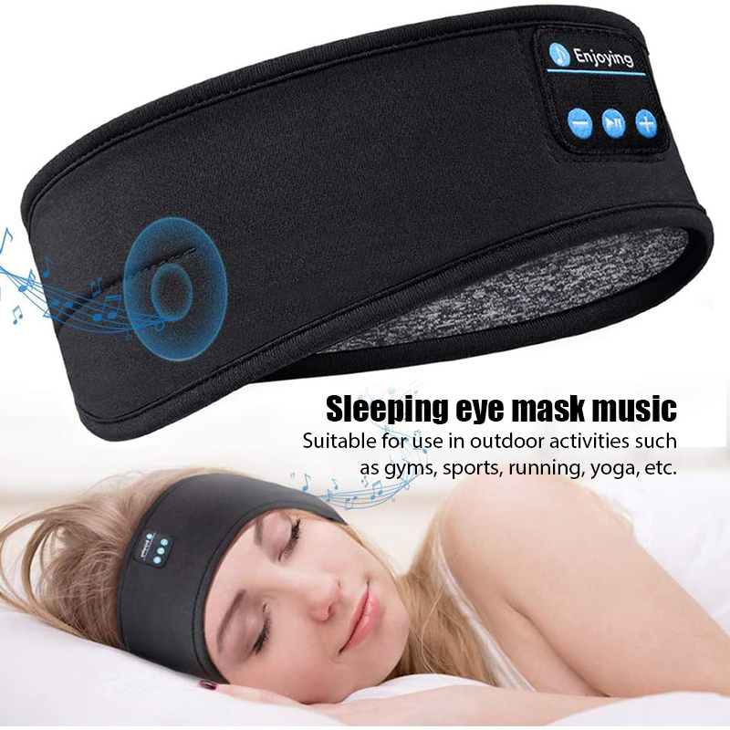 耳機藍牙耳機運動睡眠頭帶薄軟彈性舒適無線耳機音樂眼罩用於側睡