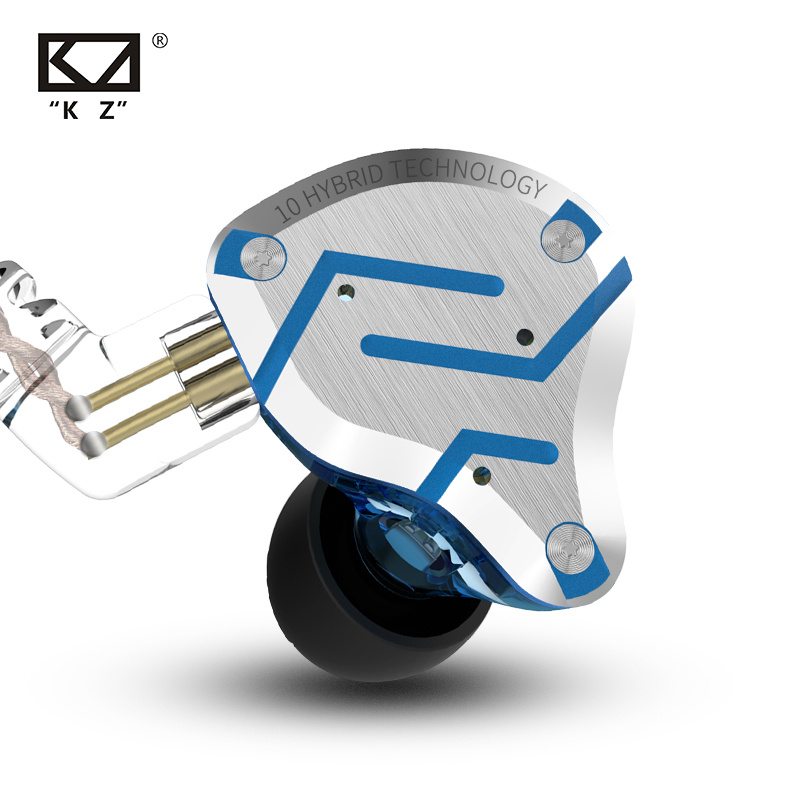 掛耳耳機KZ ZS10 Pro 金色耳機 4BA+1DD 混合 10 個驅動器 HIFI 低音耳塞入耳式監聽耳機 降噪金屬耳機