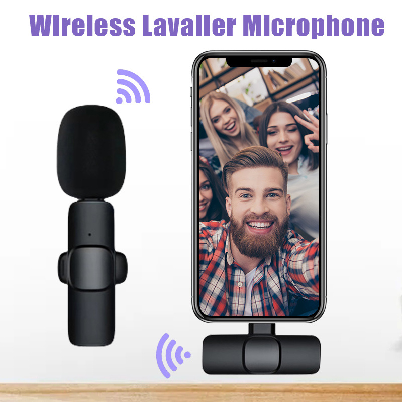 領夾耳機廣播翻領無線麥克風領夾便攜式音頻視頻錄製適用於小米 Android 直播遊戲手機