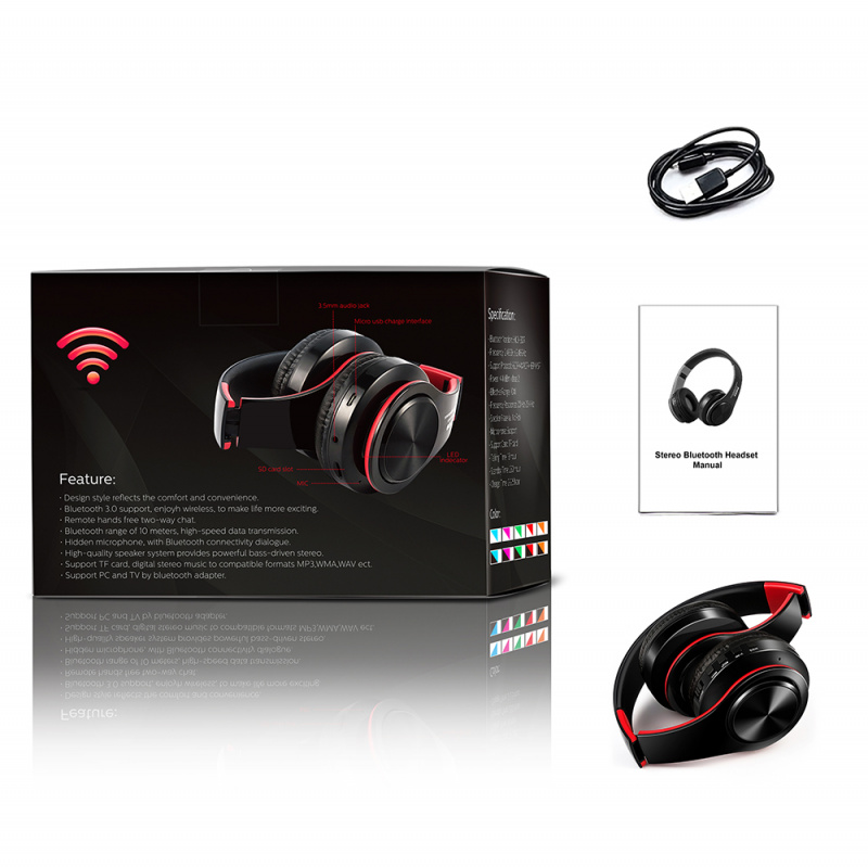 有綫耳機New Arrival Colors Wireless Bluetooth Headphone Stereo Headset Music Headset Over the Earphone with Mic for Iphone Sumsamg