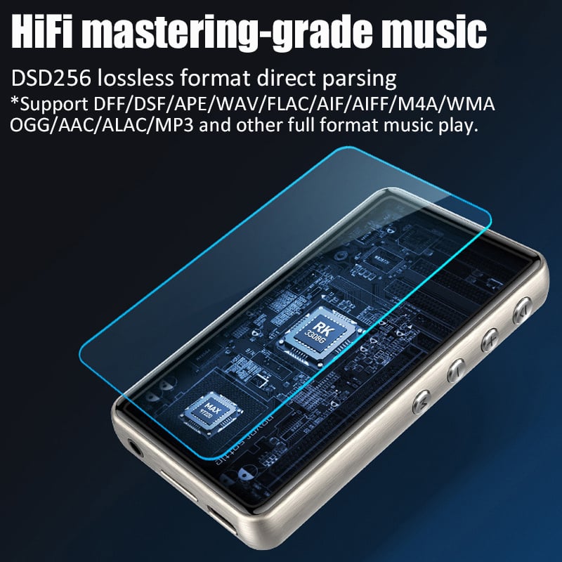 唱片機Portable HiFi MP3 Player WiFi Bluetooth Lossless Music Player with 3.0  Full Touch Screen Support Record E-Book TF Card Head