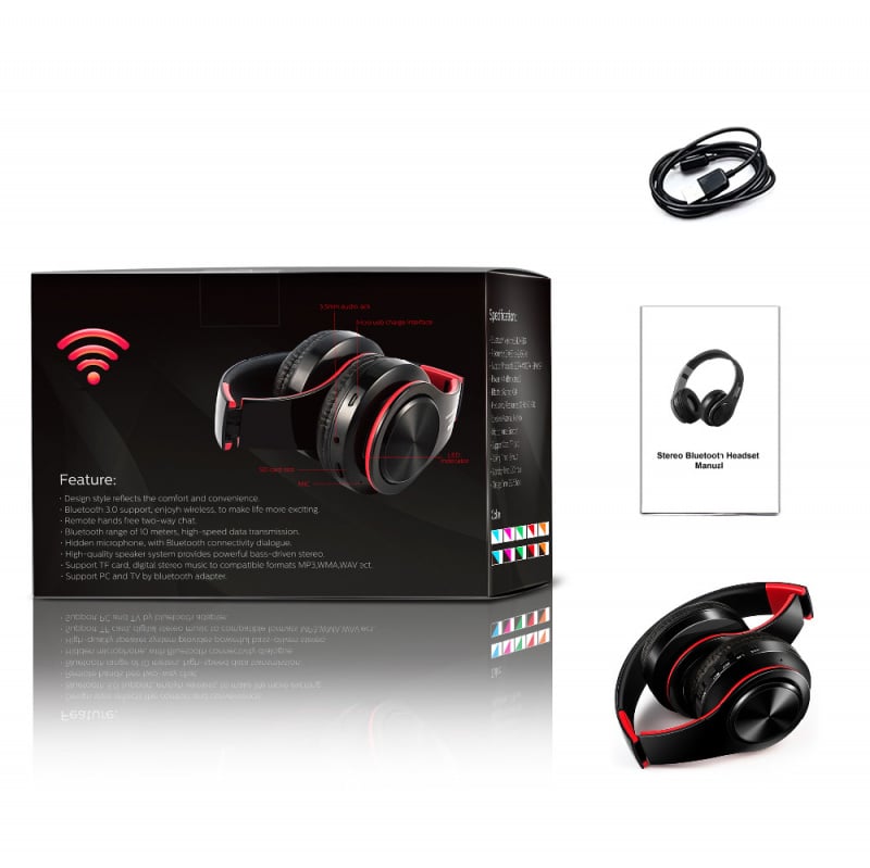 有綫耳機Headphones Bluetooth Headset Earphone Wireless Headphones Stereo Foldable Sport Earphone Microphone Headset Handfree MP3 Player