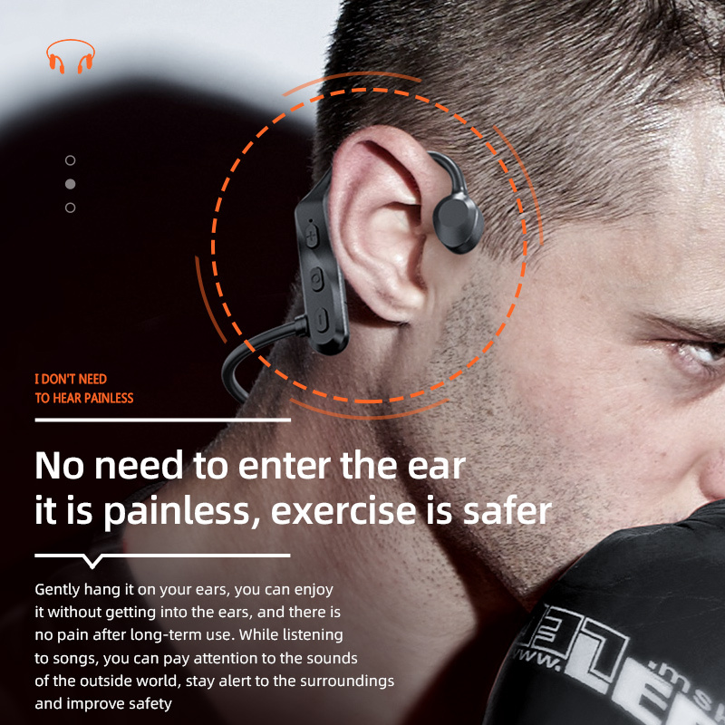 骨傳導耳機骨傳導耳機藍牙無線防水舒適佩戴開放式耳掛輕便非入耳式運動耳機