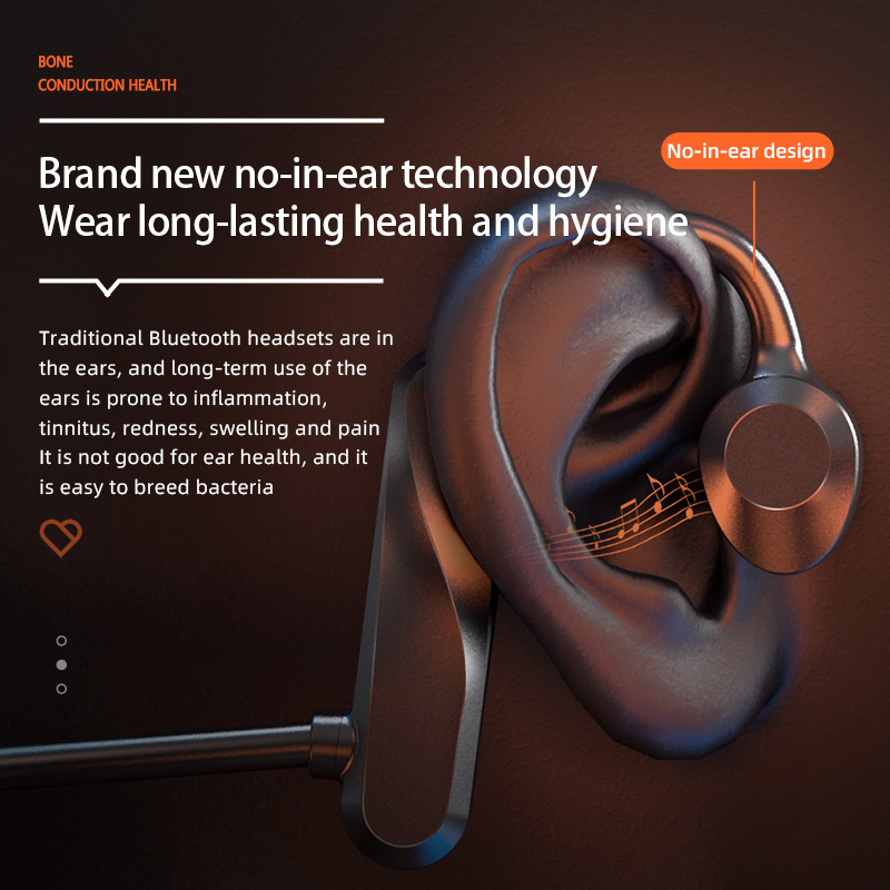 骨傳導耳機骨傳導耳機藍牙無線防水舒適佩戴開放式耳掛輕便非入耳式運動耳機