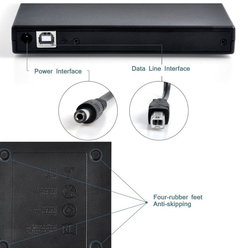 影碟機USB DVD 驅動器外置光驅 DVD ROM 播放器 CD-RW 刻​​錄機刻錄機便攜式計算機 Windows 7 8