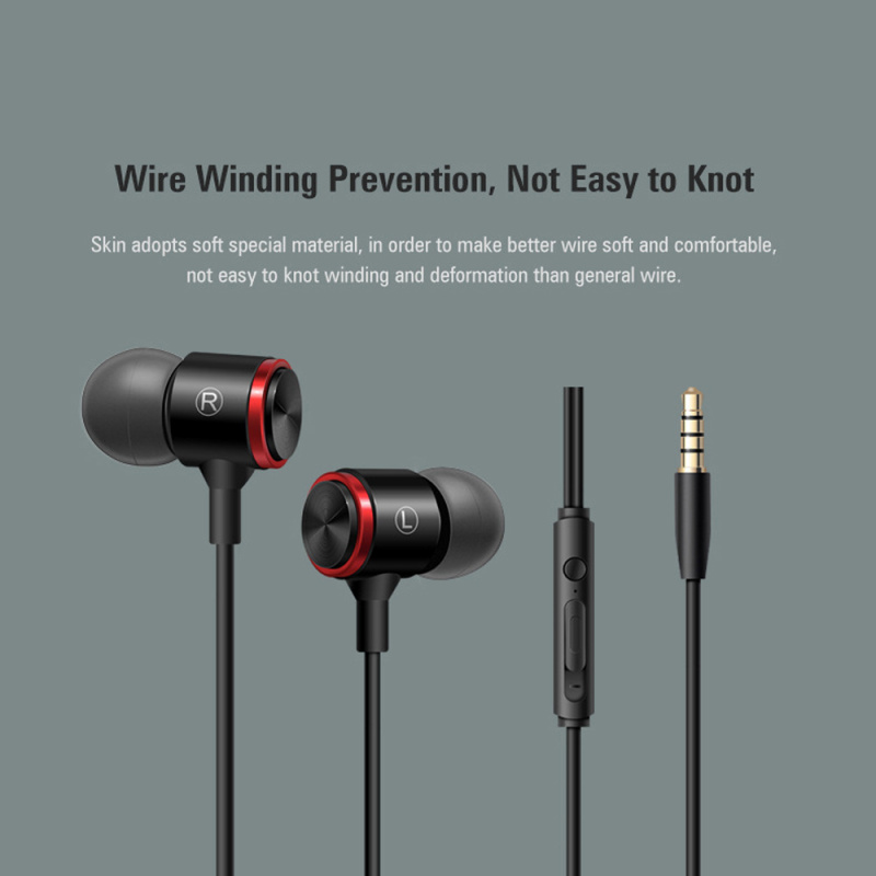 有綫耳機Duszake S320 Stereo Bass Headphone In-Ear 3.5MM Wired Earphones Metal HIFI Earpiece with MIC for Xiaomi Samsun