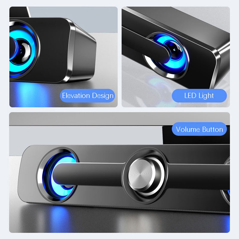 家庭影院TV Soundbar Computer Speakers With LED Light USB Wireless Bluetooth Speaker Stereo Home Theater System Desktop caixa de som 2022