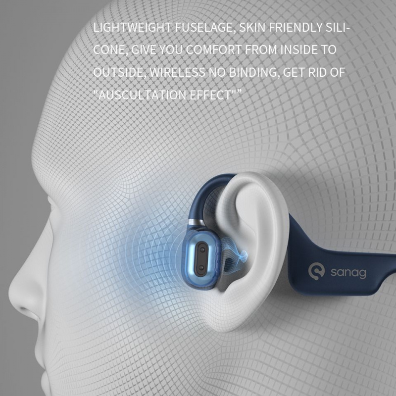 骨傳導耳機Sanag A5X真骨傳導耳機開耳式藍牙無線運動耳機防水耳機3D立體聲