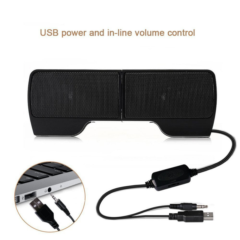 筆記本音箱1 對迷你便攜式 USB 立體聲揚聲器，適用於筆記本電腦 Mp3 手機音樂播放器 PC 皮帶夾
