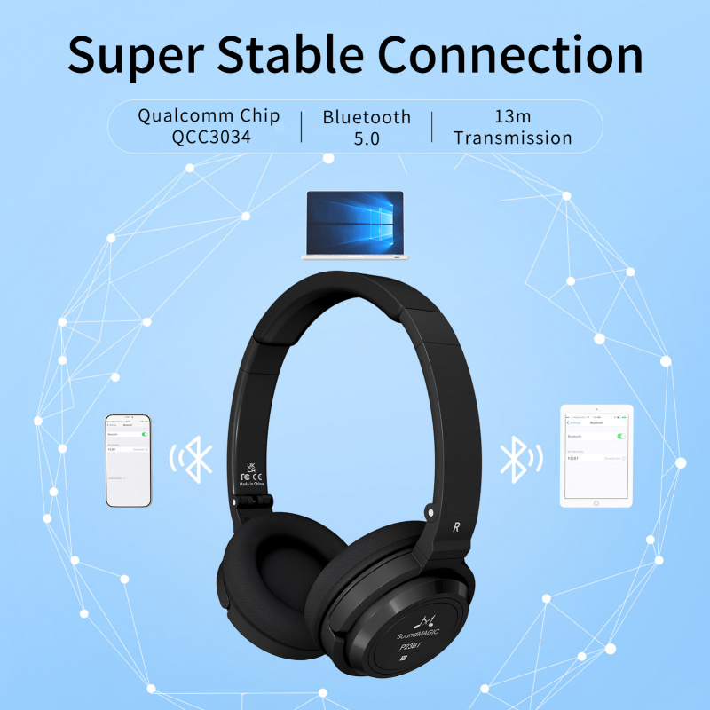 領夾耳機SoundMAGIC P23BT 便攜式入耳式藍牙耳機 CVC 降噪麥克風 HiFi 聲音穩定 長時間播放