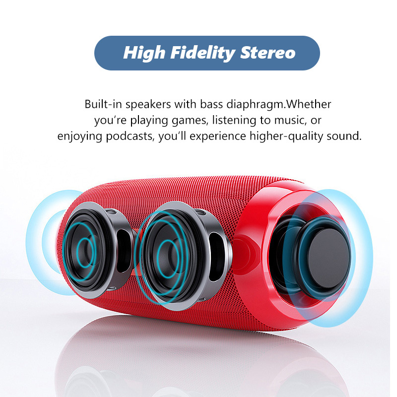 藍牙音箱20w Portable Bluetooth Speaker Wireless Bass Column Waterproof Outdoor Speaker Support AUX TF USB Subwoofer Stereo Loudspeaker